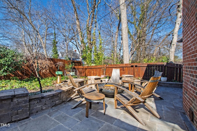 view of patio with a fenced backyard