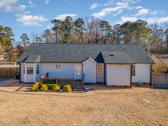 view of front of house with a wooden deck