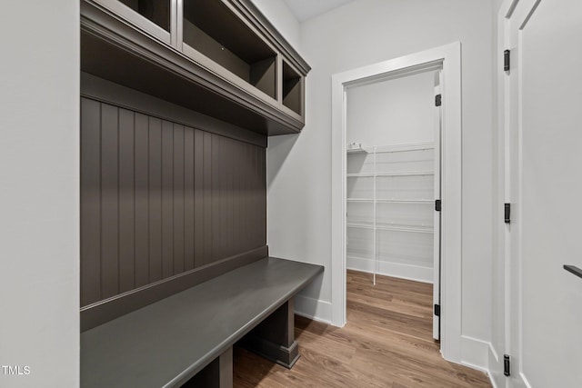 mudroom featuring hardwood / wood-style floors