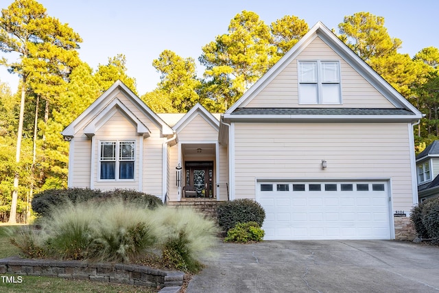 view of front of house with a garage