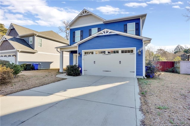 view of front of home featuring a garage