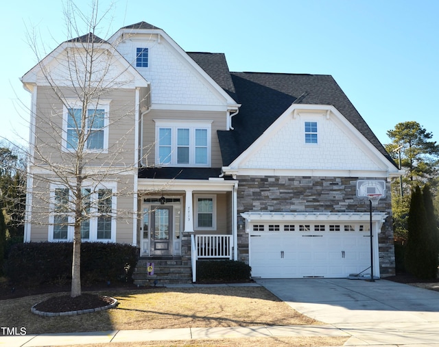 view of front of home with a garage