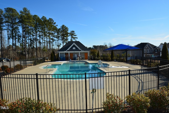 view of pool featuring a patio area