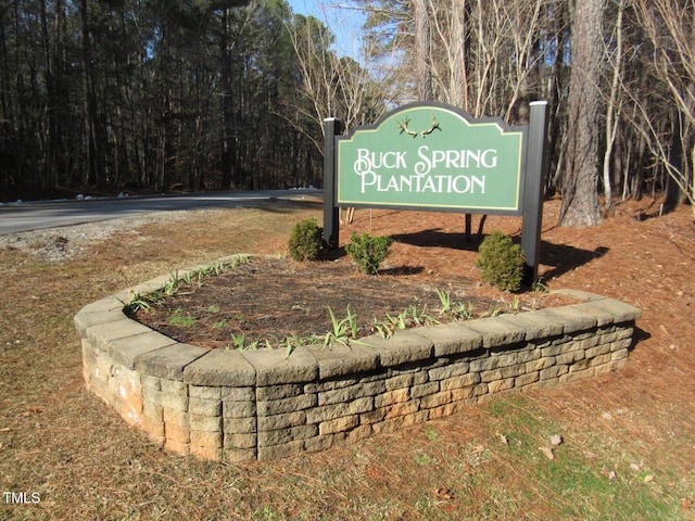 view of community sign