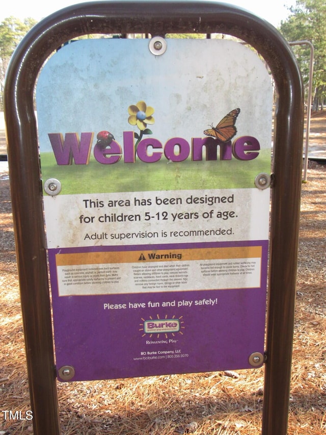 view of community sign