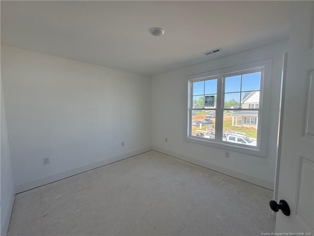112 Peeler Cir, Raeford, NC 28376 - empty room with concrete floors, visible vents, and baseboards