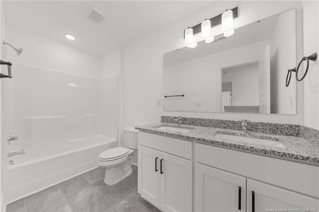112 Peeler Cir, Raeford, NC 28376 - full bath with double vanity,  shower combination, and tile patterned flooring