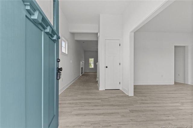 142 Peeler Cir, Raeford, NC 28376 - foyer entrance featuring light wood finished floors and baseboards