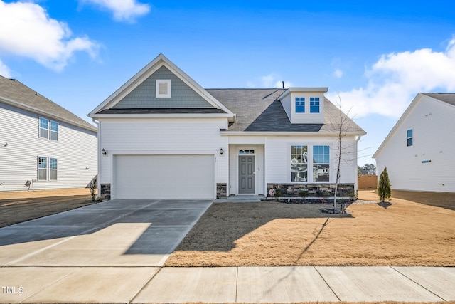 view of front of house with a garage