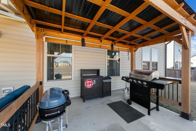 view of patio featuring area for grilling