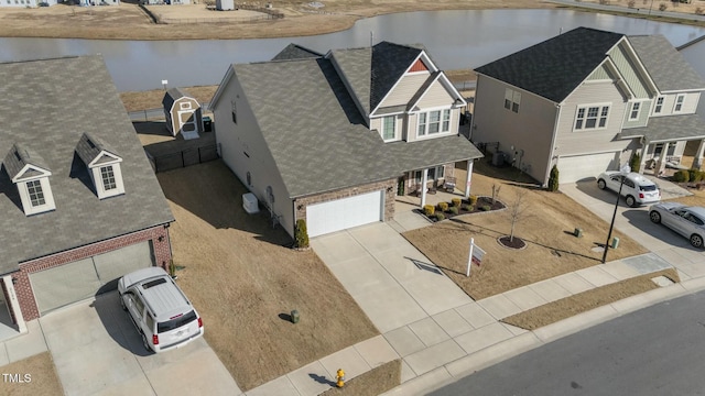2120 Blue Iris Way, Zebulon, NC 27597 - drone / aerial view with a water view