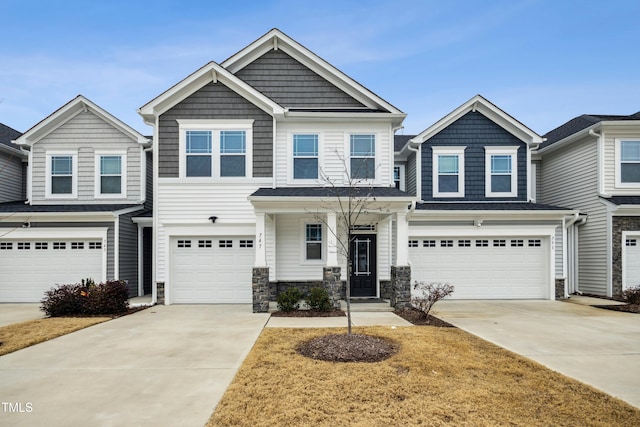 view of front of home with a garage