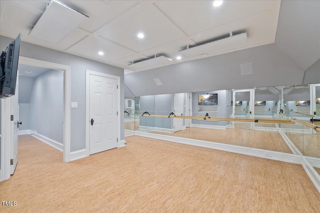 interior space with recessed lighting and baseboards