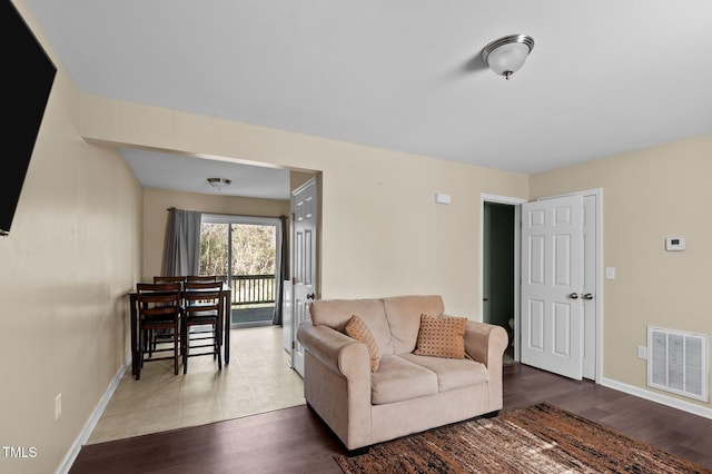 living room featuring hardwood / wood-style flooring