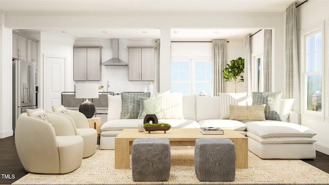 living room featuring hardwood / wood-style floors