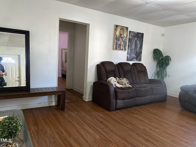 living room featuring dark hardwood / wood-style flooring