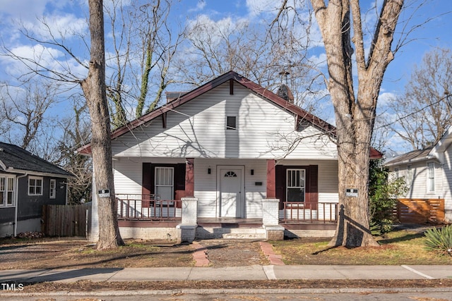 bungalow-style home featuring a porch