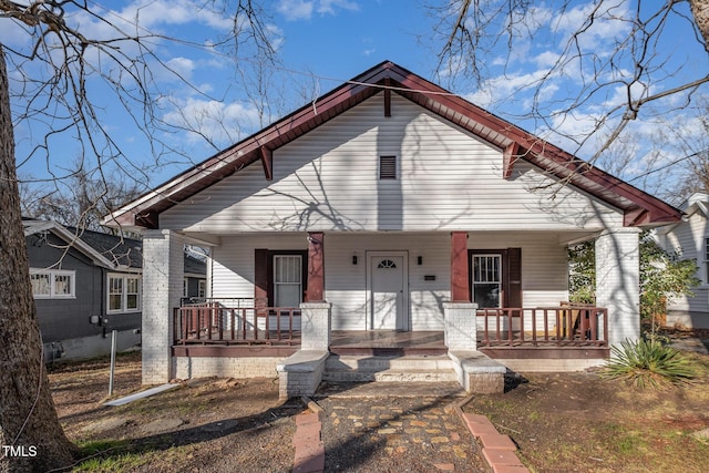 bungalow featuring covered porch