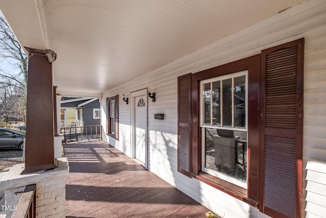 deck featuring a porch