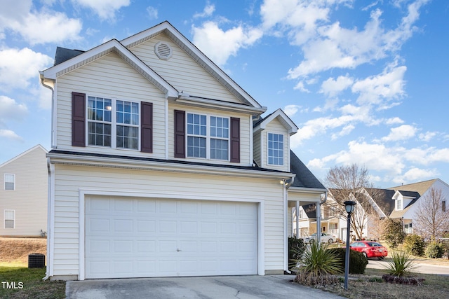 front of property featuring a garage