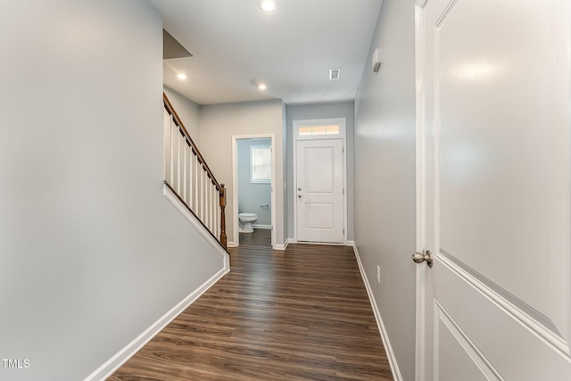 interior space featuring dark hardwood / wood-style floors