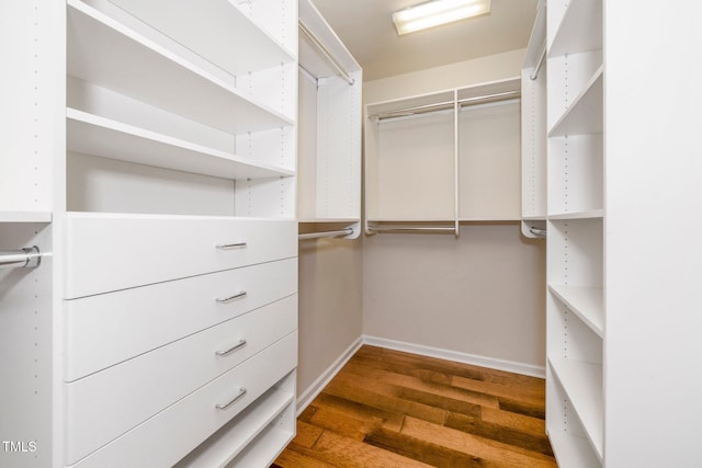 spacious closet with wood finished floors