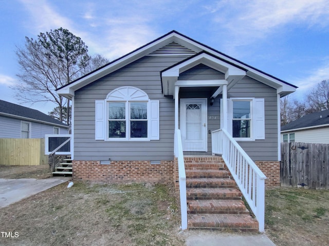 view of bungalow