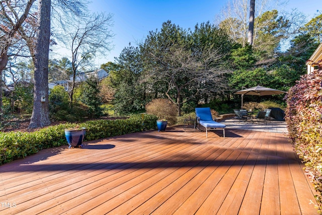 view of wooden deck