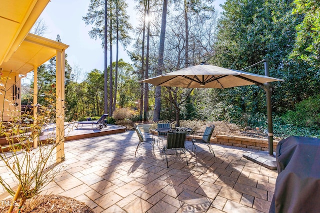 view of patio / terrace with a grill