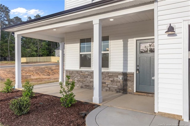 531 Southerland Peak, Raeford, NC 28376 - entrance to property featuring stone siding and covered porch