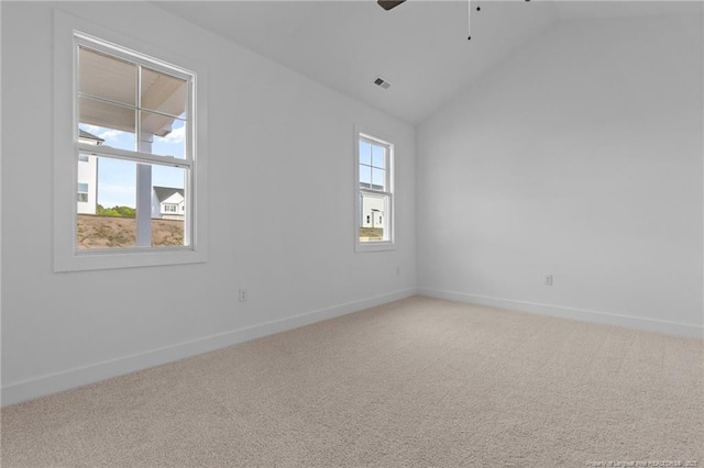 531 Southerland Peak, Raeford, NC 28376 - empty room featuring light colored carpet, baseboards, a ceiling fan, and visible vents
