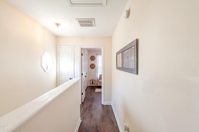 hall featuring dark hardwood / wood-style floors