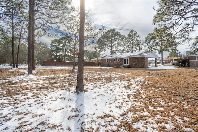 view of snowy yard