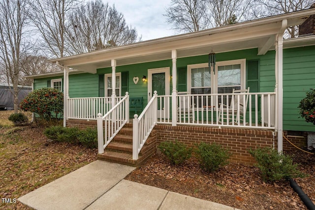 view of front of home with a porch