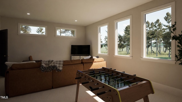 playroom featuring carpet flooring