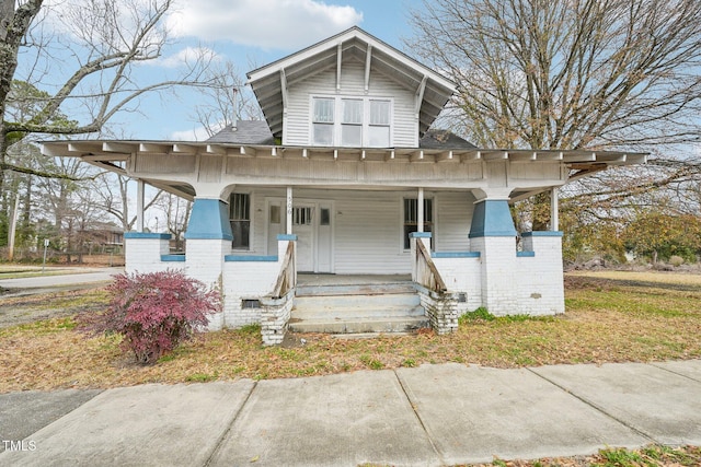 view of front of home with covered porch