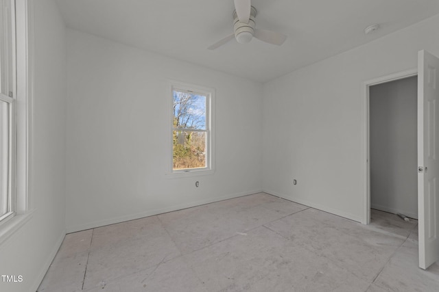 empty room with ceiling fan