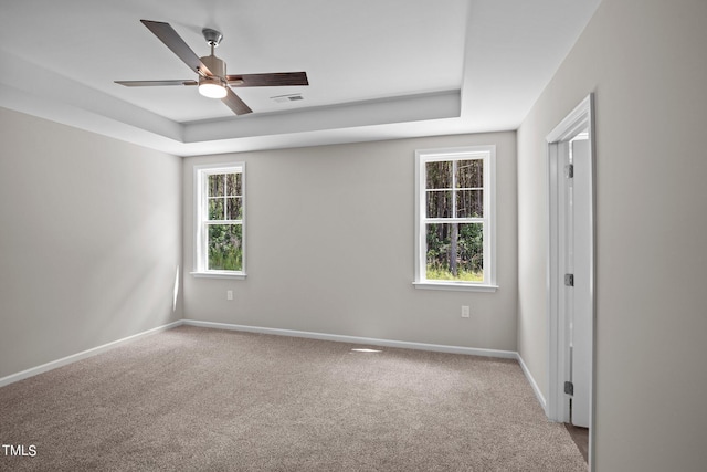 4519 Sweet Williams Ln Unit 153, Wilson, NC 27896 - empty room with a raised ceiling, light carpet, and ceiling fan