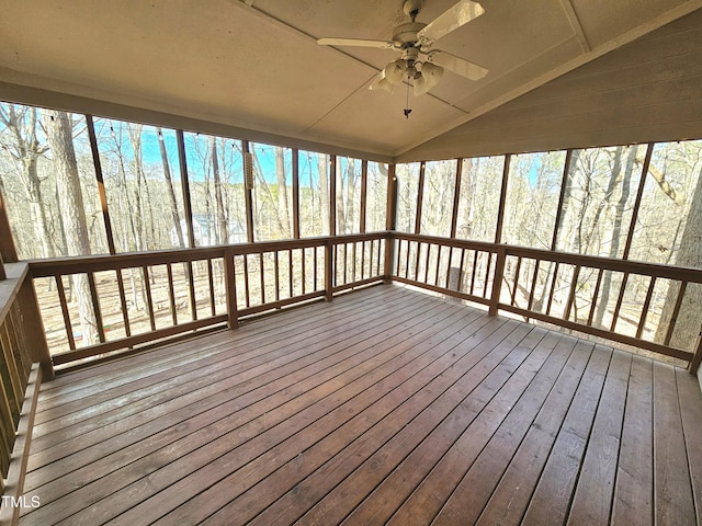 wooden terrace with ceiling fan