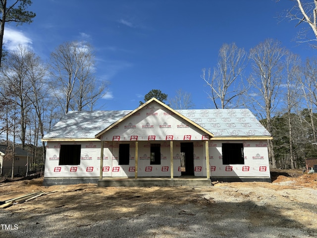 view of unfinished property