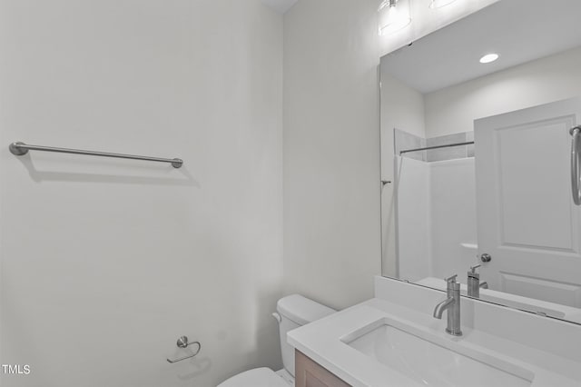4522 Sweet Williams Ln Unit 163, Wilson, NC 27896 - bathroom with vanity, walk in shower, and toilet