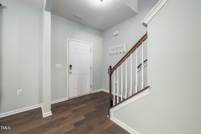 entrance foyer with dark wood-type flooring