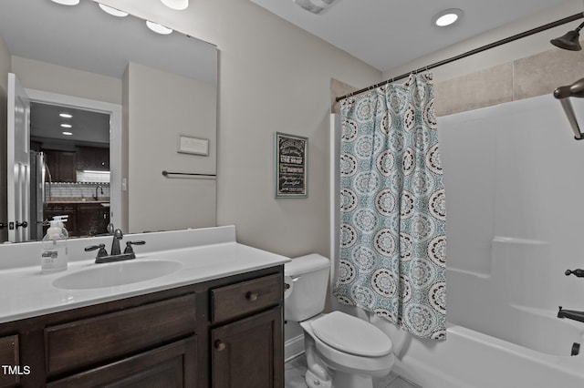 100 Churchill Rd, Louisburg, NC 27549 - bathroom featuring toilet, shower / tub combo, and vanity