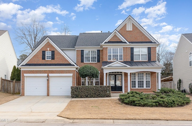 craftsman inspired home featuring a garage