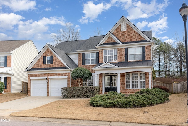 craftsman inspired home featuring a garage