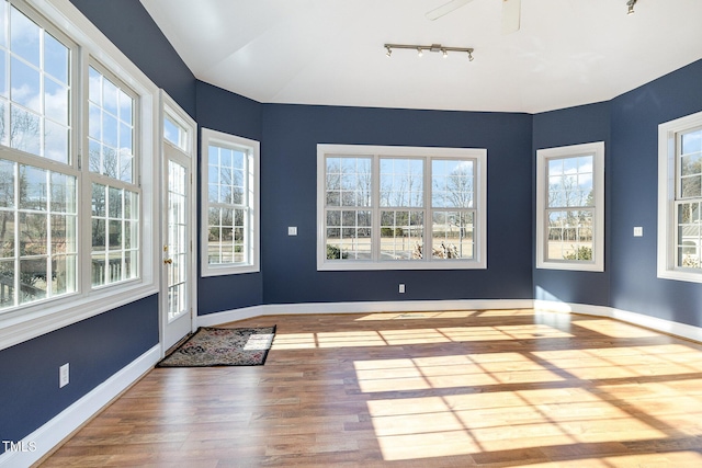 interior space featuring wood-type flooring and a wealth of natural light