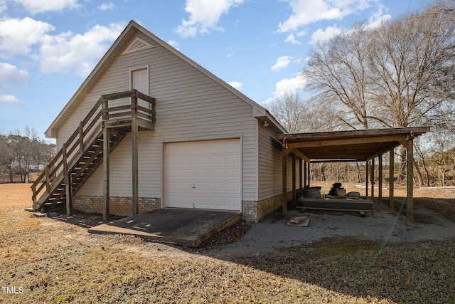 view of garage