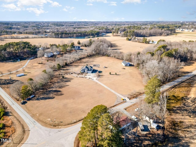 drone / aerial view with a rural view