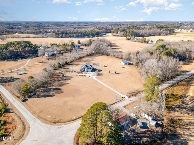 aerial view featuring a rural view