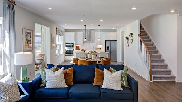 living room featuring hardwood / wood-style flooring